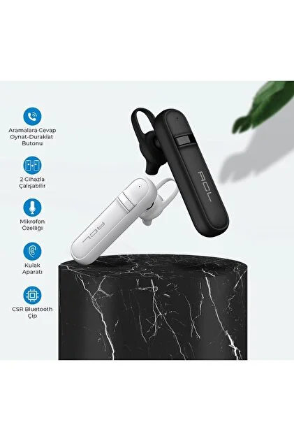 ACL ACB-34 Bluetooth Wireless Single Ear Headset (Black / White) - Image 5